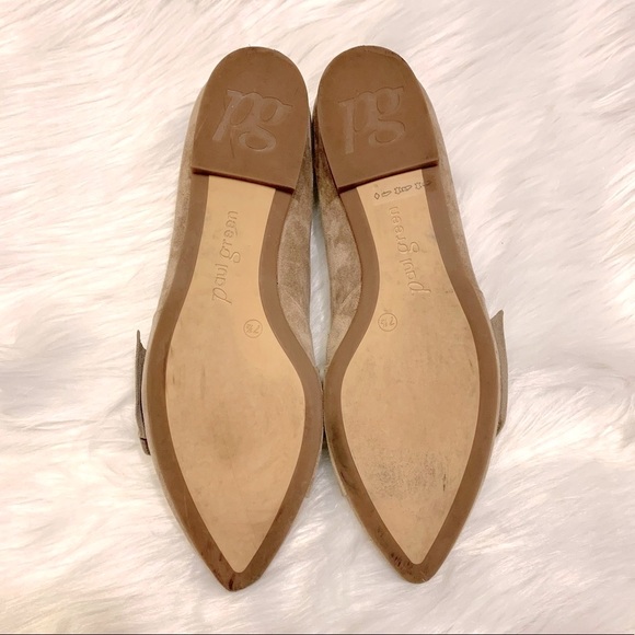 Rare* PAUL GREEN Nova Flat Antelope Suede size 10 • tan bow tie flat pointed toe - Picture 9 of 14